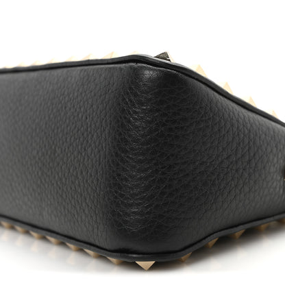 Valentino Garavani Pebbled Calfskin Small Rockstud Flip Lock Shoulder Bag Black 9 of 10