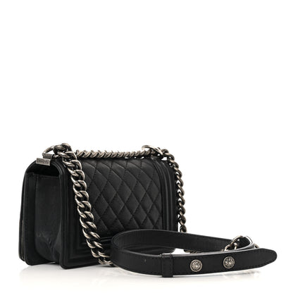 Chanel Calfskin Quilted Embellished Metal Small Boy Flap Black 3 of 15