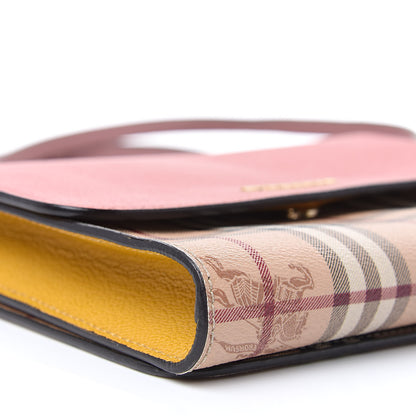 Burberry Derby Calfskin Haymarket Check Small Loxley Crossbody Cinnamon Red Multicolor 8 of 15