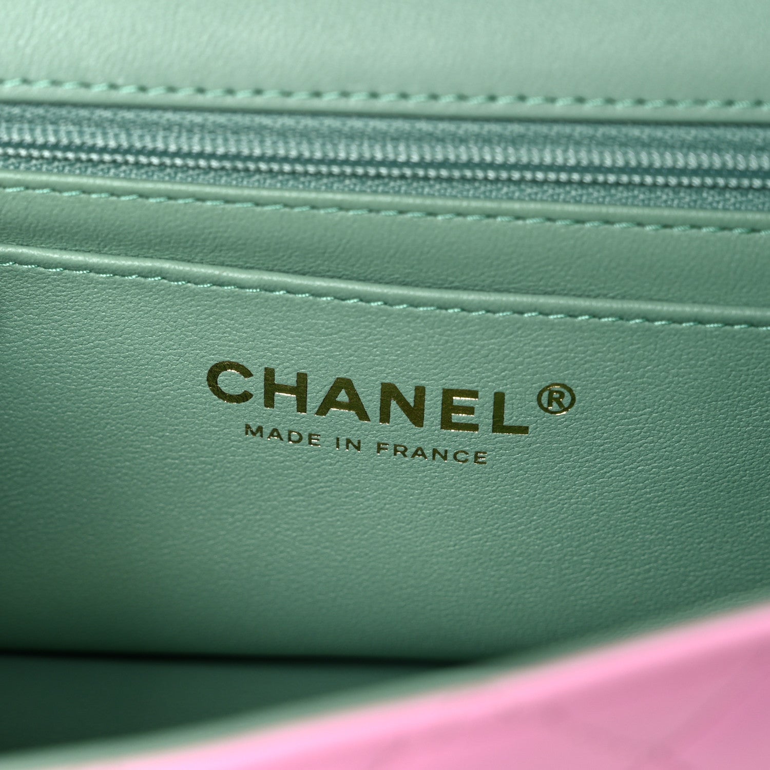 Chanel Lambskin Quilted Mini Top Handle Rectangular Flap Pink Green 6 of 10