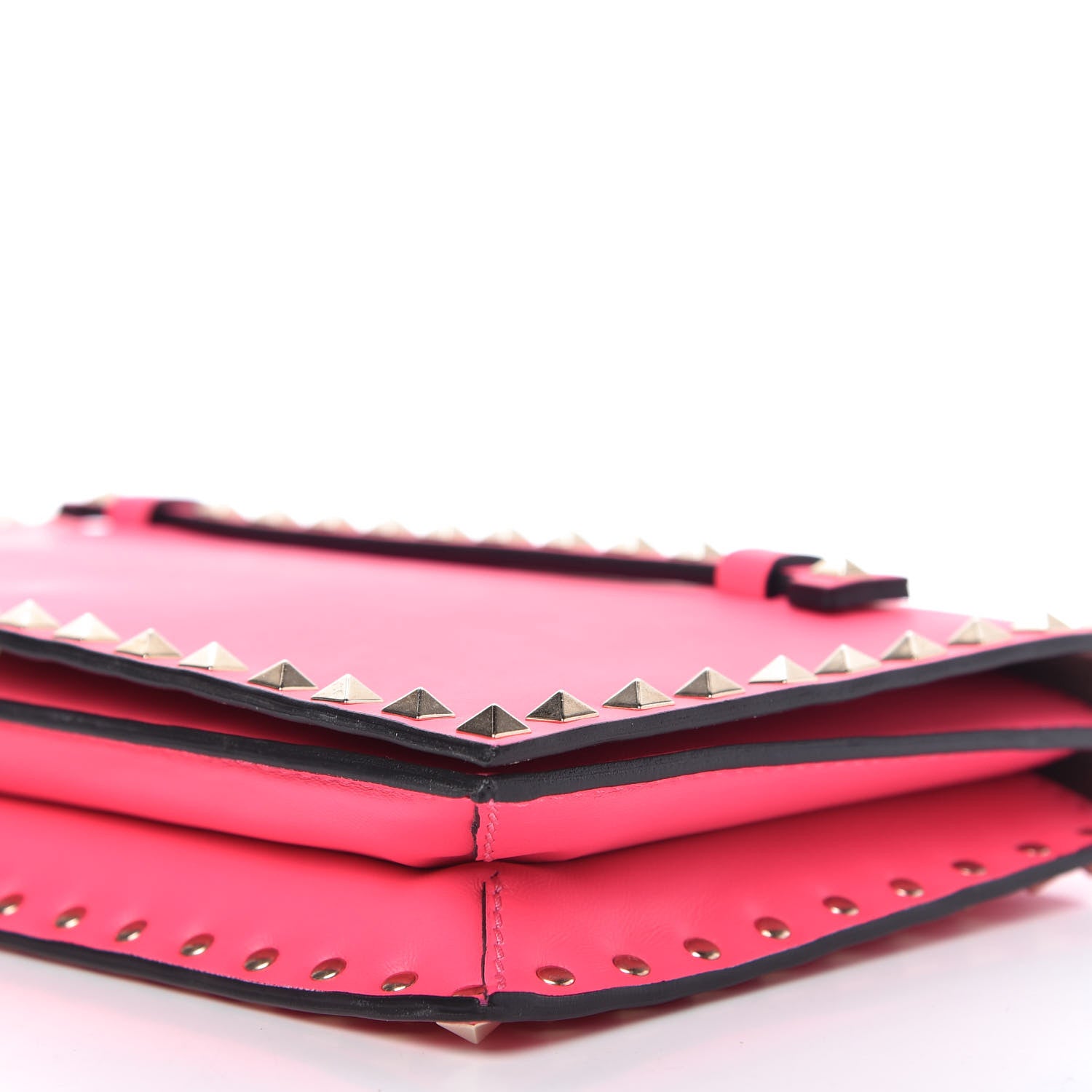 Valentino Garavani Nappa Rockstud Wristlet Clutch Fuxia Fluo 7 of 10