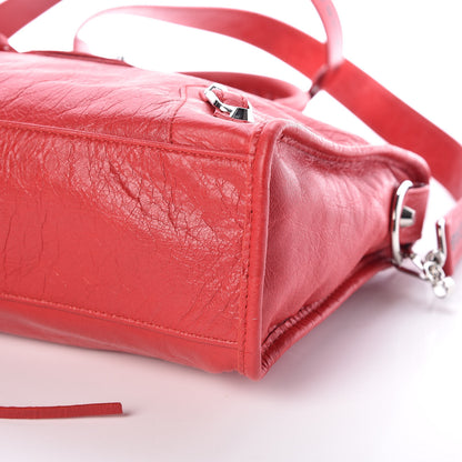 Balenciaga Agneau Arena Classic Silver Hardware S City Logo Strap Rouge Cardinal Black 7 of 10