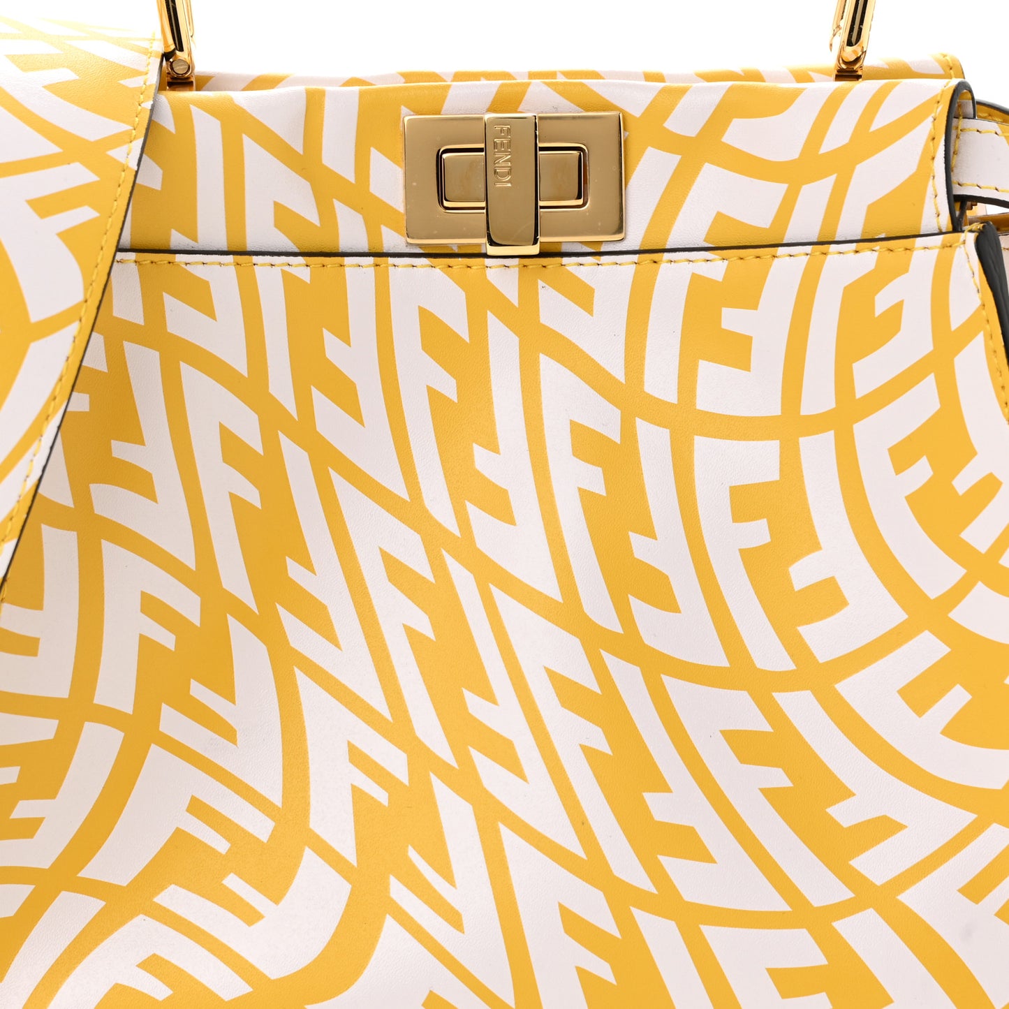 X SARAH COLEMAN Vitello Liberty Shiny Nappa Plexiglass FF Vertigo Mini Peekaboo Iconic Satchel Mimosa White