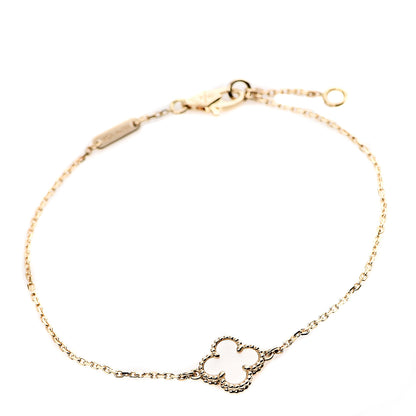 Van Cleef & Arpels 18K Yellow Gold Mother of Pearl Sweet Alhambra Bracelet 1 of 7