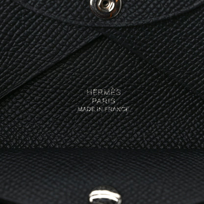 Hermes Epsom Calvi Duo Card Case Black 6 of 7