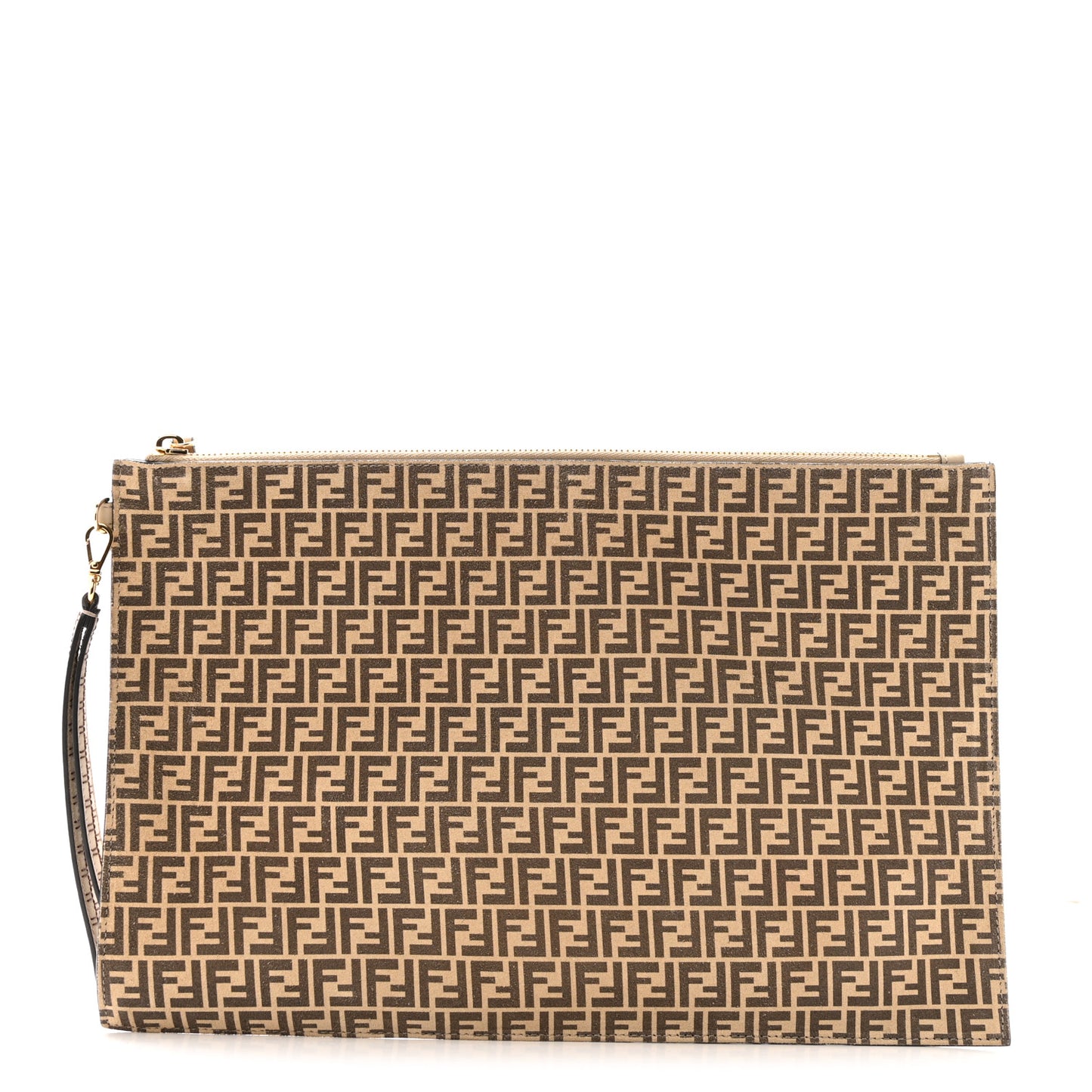 Suede Vitello Grace Micro FF Large Flat Pouch Nude Spring Maya