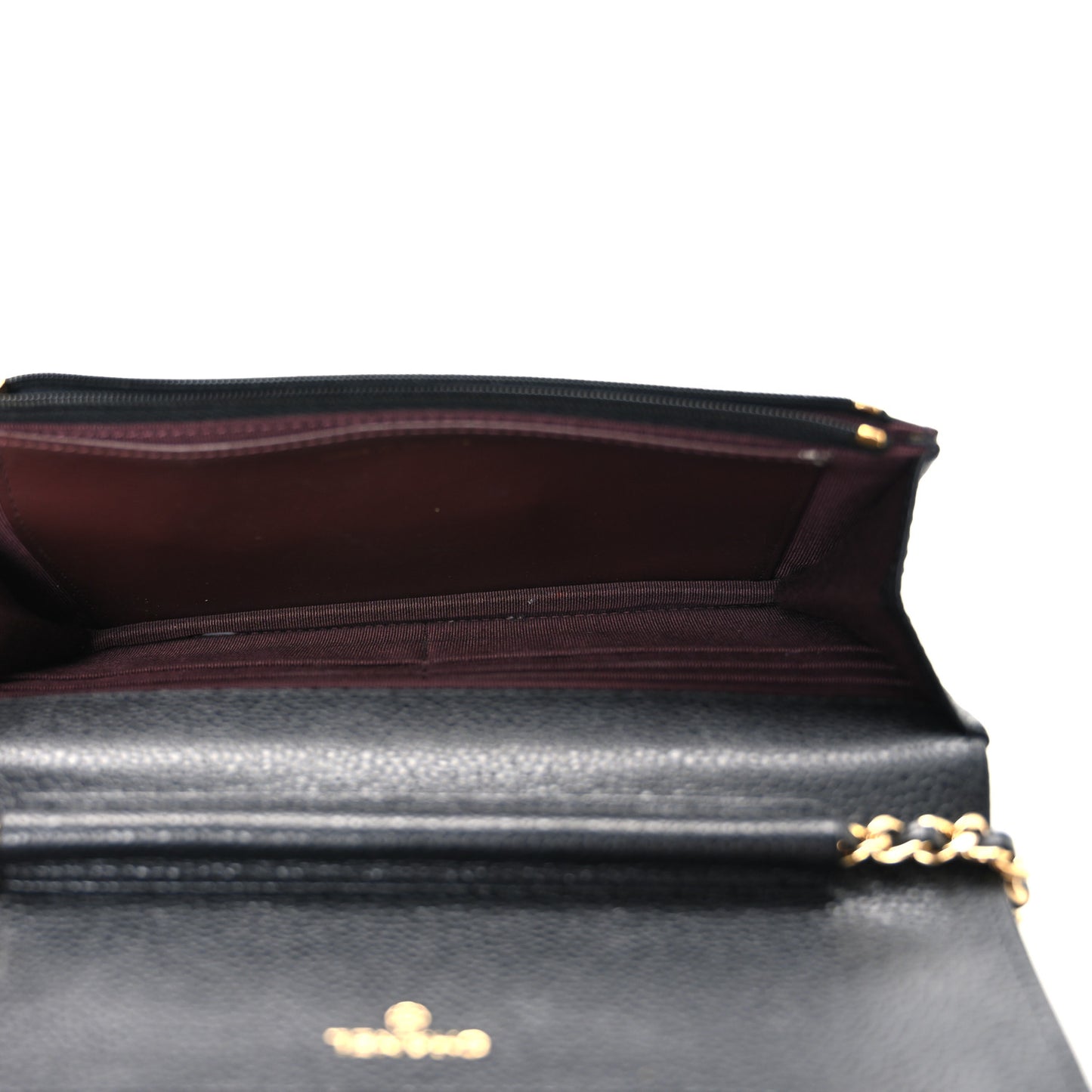 Caviar Quilted Wallet on Chain WOC Black