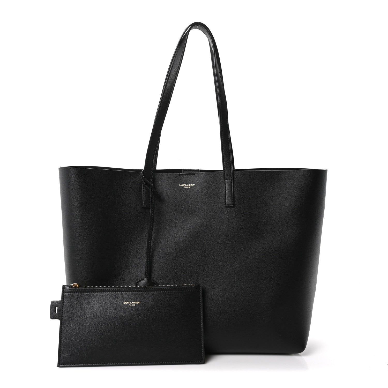 Saint Laurent Calfskin Large Shopping Tote Black 3 of 12