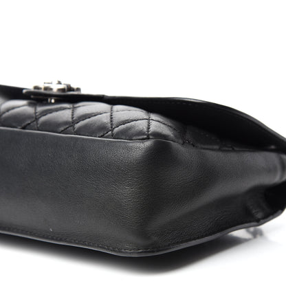 Chanel Calfskin Stitched Quilted Flap Black 7 of 12