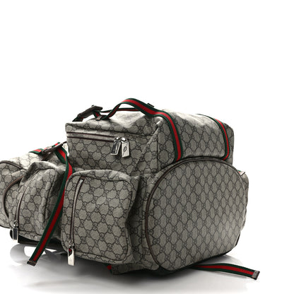 Gucci GG Supreme Web Large Backpack Beige New Acero 7 of 8