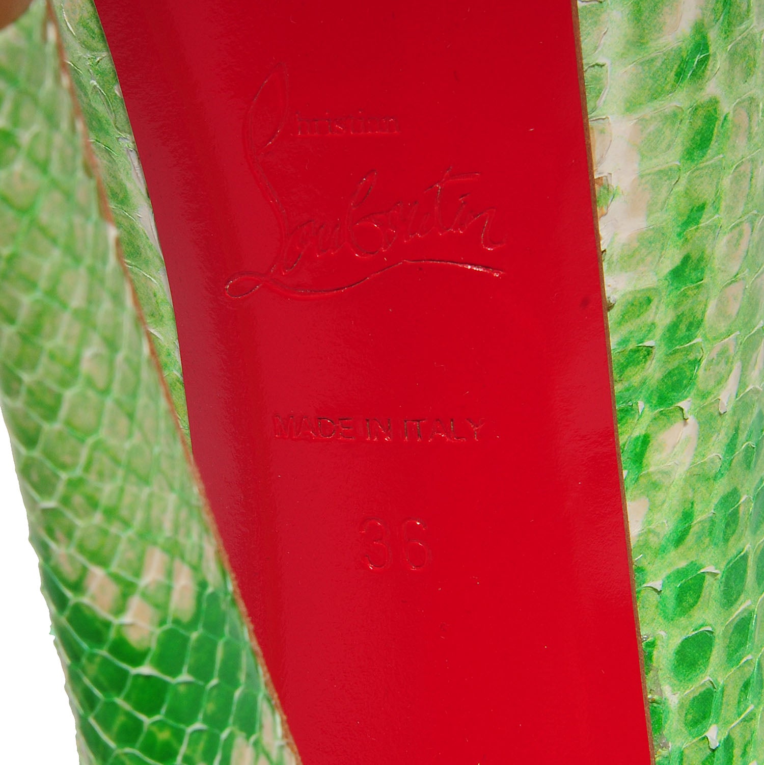 Christian Louboutin Python Daffodile 160 Pumps 36 Green 5 of 5