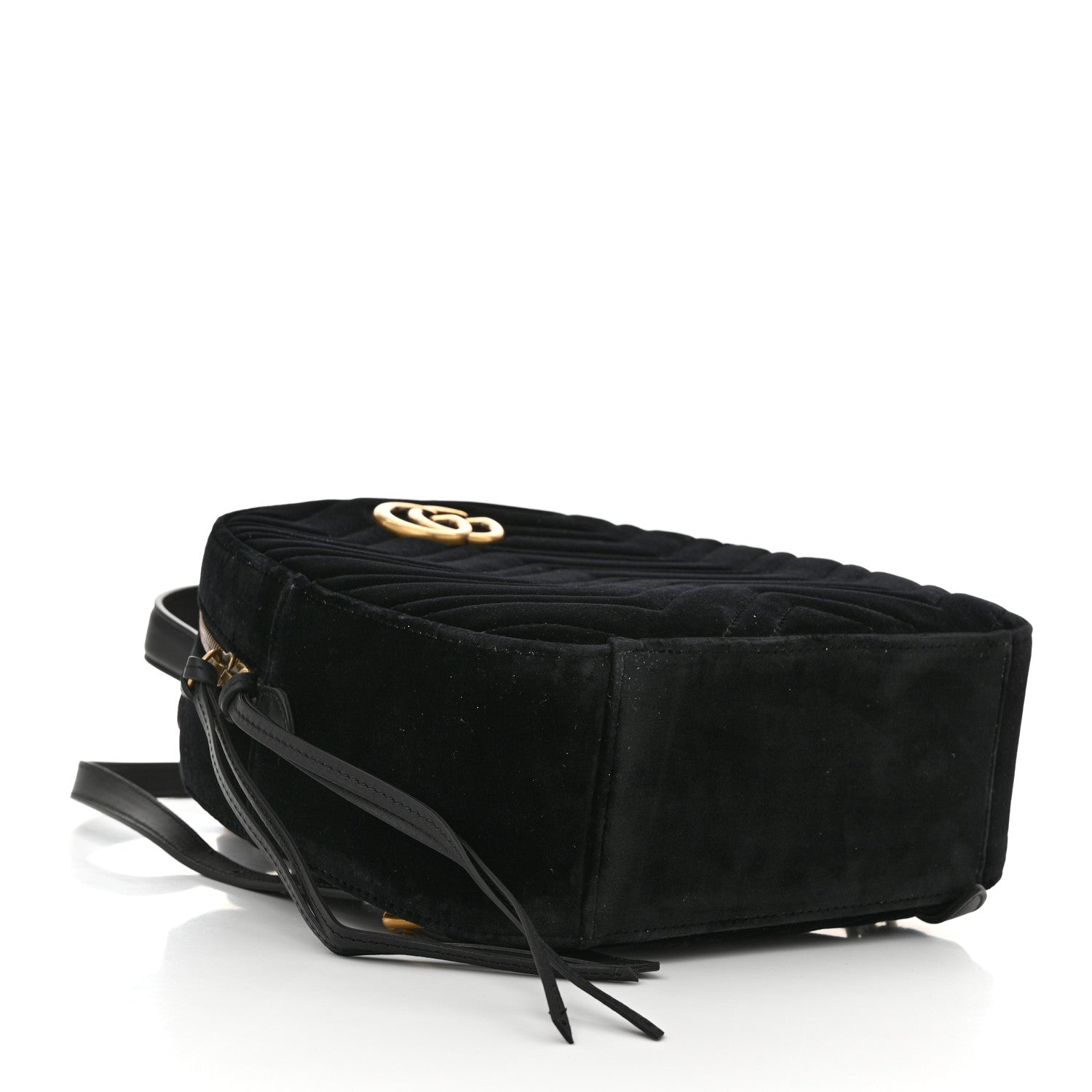 Gucci Velvet Matelasse GG Marmont Dome Backpack Black 4 of 10