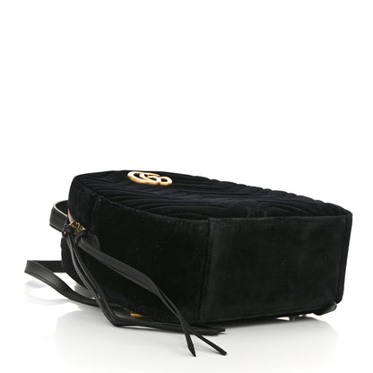 Gucci Velvet Matelasse GG Marmont Dome Backpack Black 4 of 10