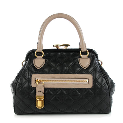 Marc Jacobs Lambskin Quilted Mini Colorblock Manhattan Stam Black Concrete 1 of 11