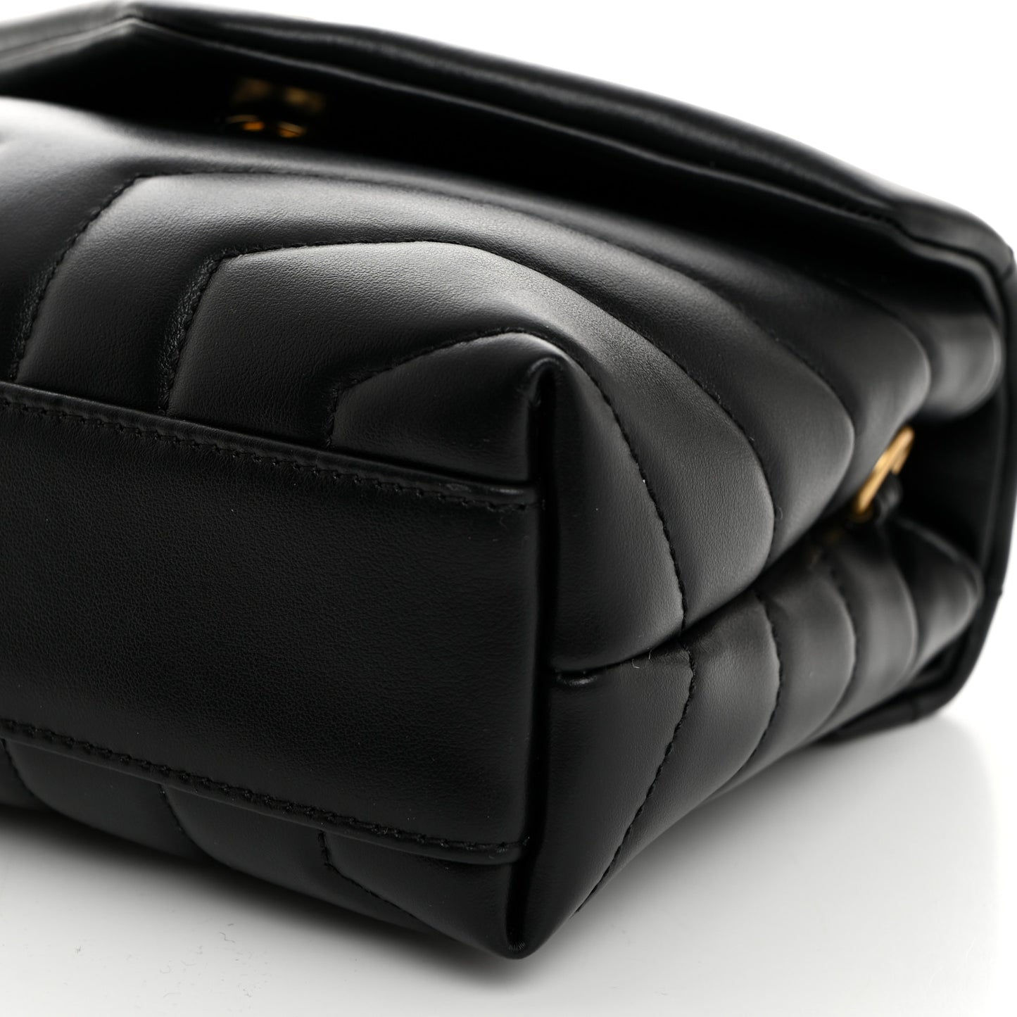 Calfskin Y Quilted Monogram Toy Loulou Crossbody Bag Black