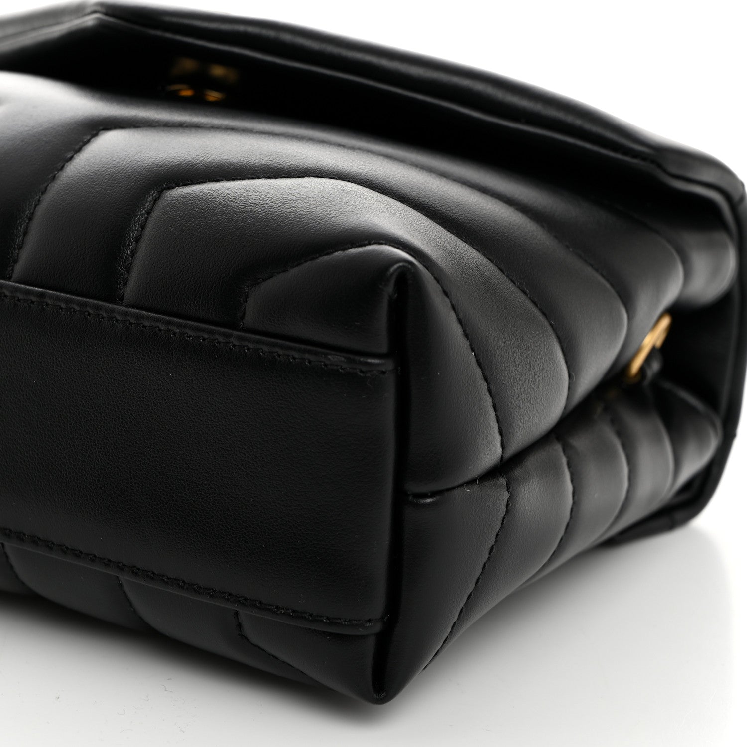 Saint Laurent Calfskin Y Quilted Monogram Toy Loulou Crossbody Bag Black 10 of 10