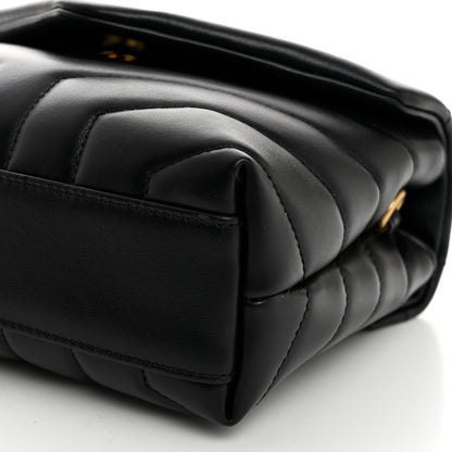 Saint Laurent Calfskin Y Quilted Monogram Toy Loulou Crossbody Bag Black 10 of 10