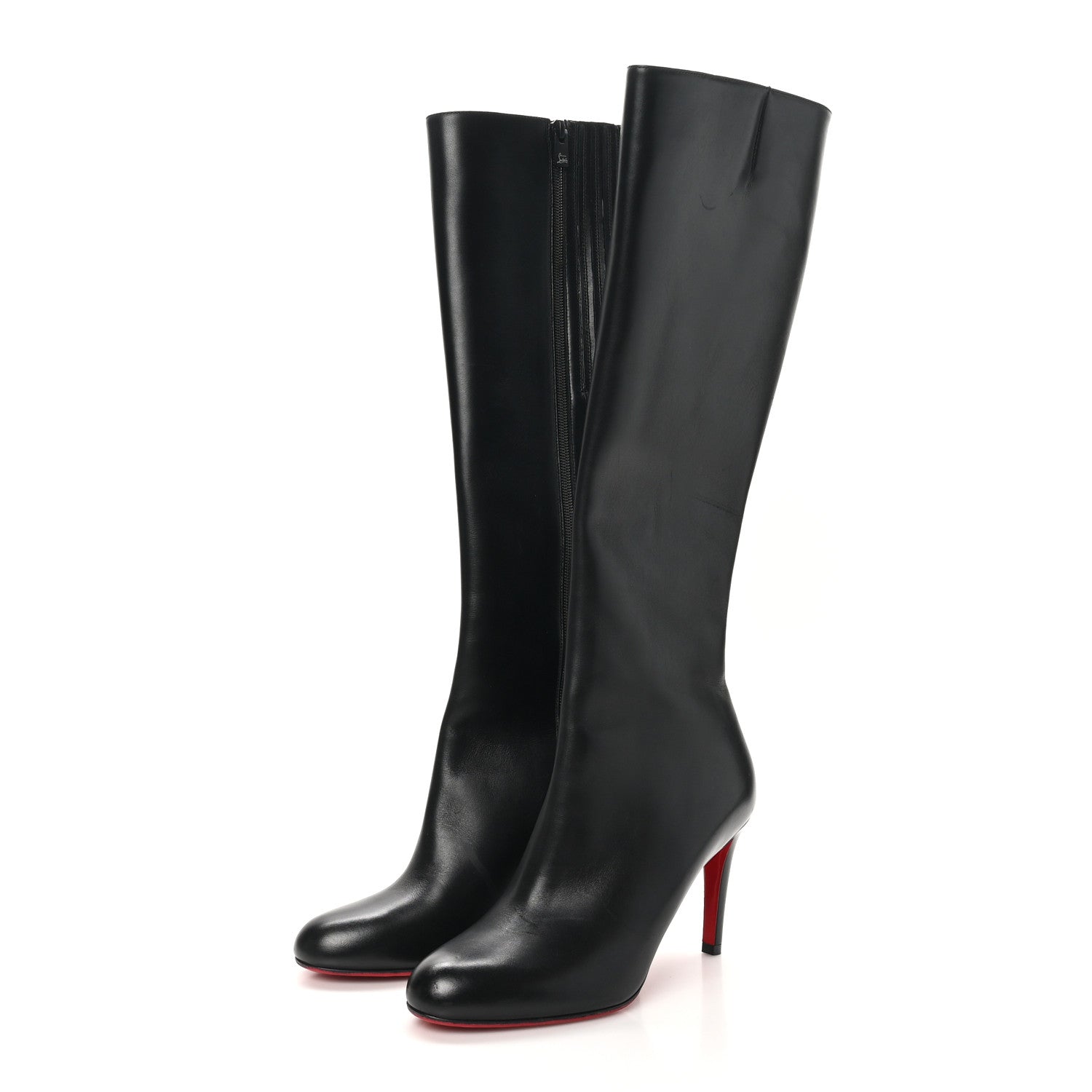 Christian Louboutin Calfskin Pumppie Botta 85 Knee Boots 39.5 Black 3 of 9
