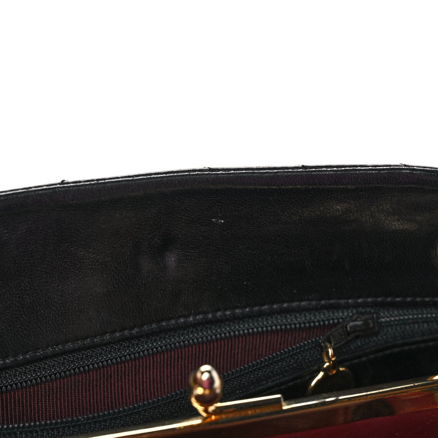 Lambskin Chevron Quilted Frame Shoulder Bag Black