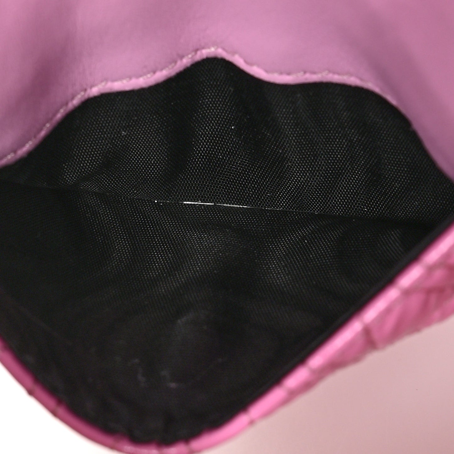 Lambskin Quilted Virtus Chain Card Holder Light Pink