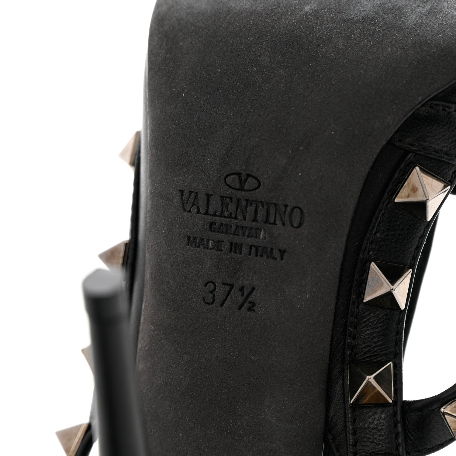 Valentino Garavani Calfskin Nappa Rockstud Ankle Strap 100mm Pumps 37.5 Black 7 of 12