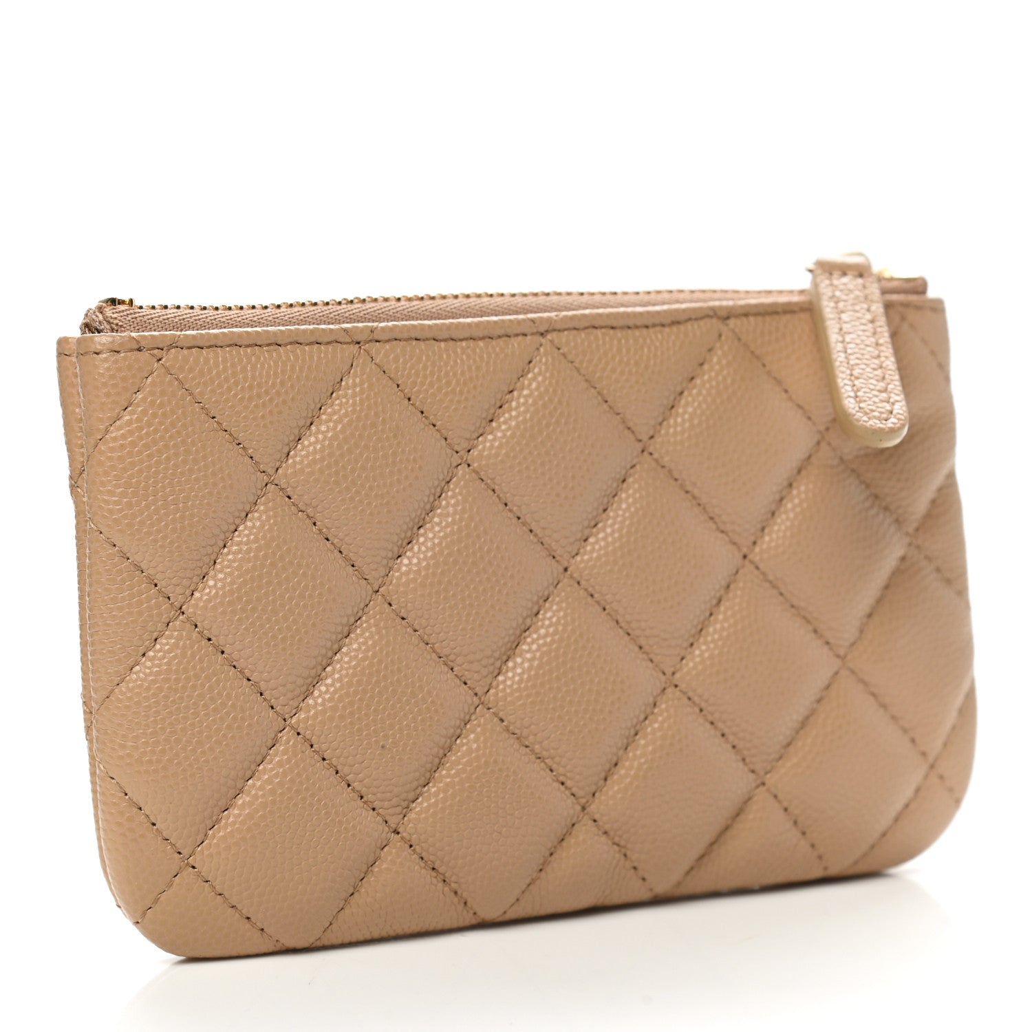 Chanel Caviar Quilted Small Cosmetic Case Beige 3 of 8