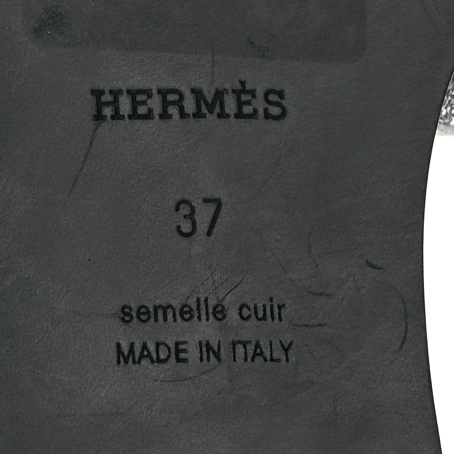Hermes Velvet Goatskin Crystal Beads Oran Sandals 37 Gris Argente 7 of 10