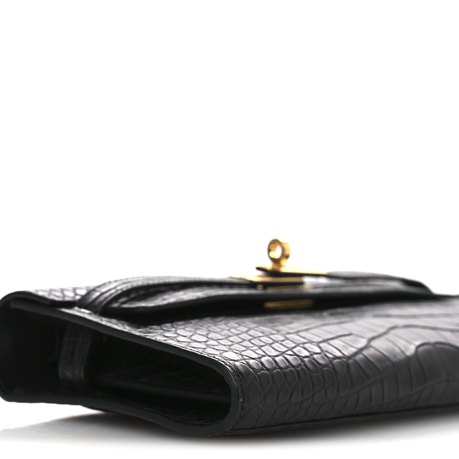 Hermes Matte Alligator Kelly Wallet To Go Black 9 of 12