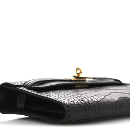 Hermes Matte Alligator Kelly Wallet To Go Black 9 of 12