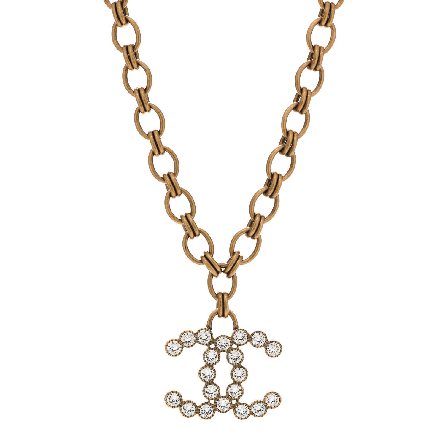 Chanel Crystal CC City Of Lights Necklace Gold 1 of 5