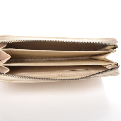 Chanel Metallic Calfskin Quilted Small CC Zip Around Wallet Pearl 5 of 9