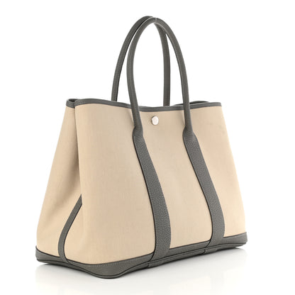 Hermes Toile Militaire Negonda Garden Party 36 MM Tote Beton Gris Meyer 3 of 12