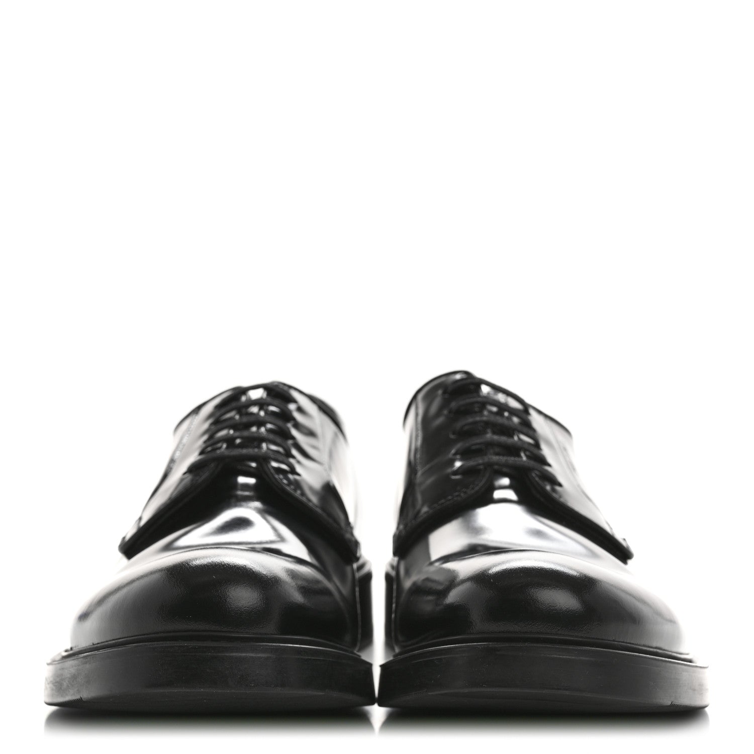 Prada Spazzolato Lace Up 50mm Men's Loafers 8 Black 3 of 10