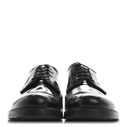 Prada Spazzolato Lace Up 50mm Men's Loafers 8 Black 3 of 10