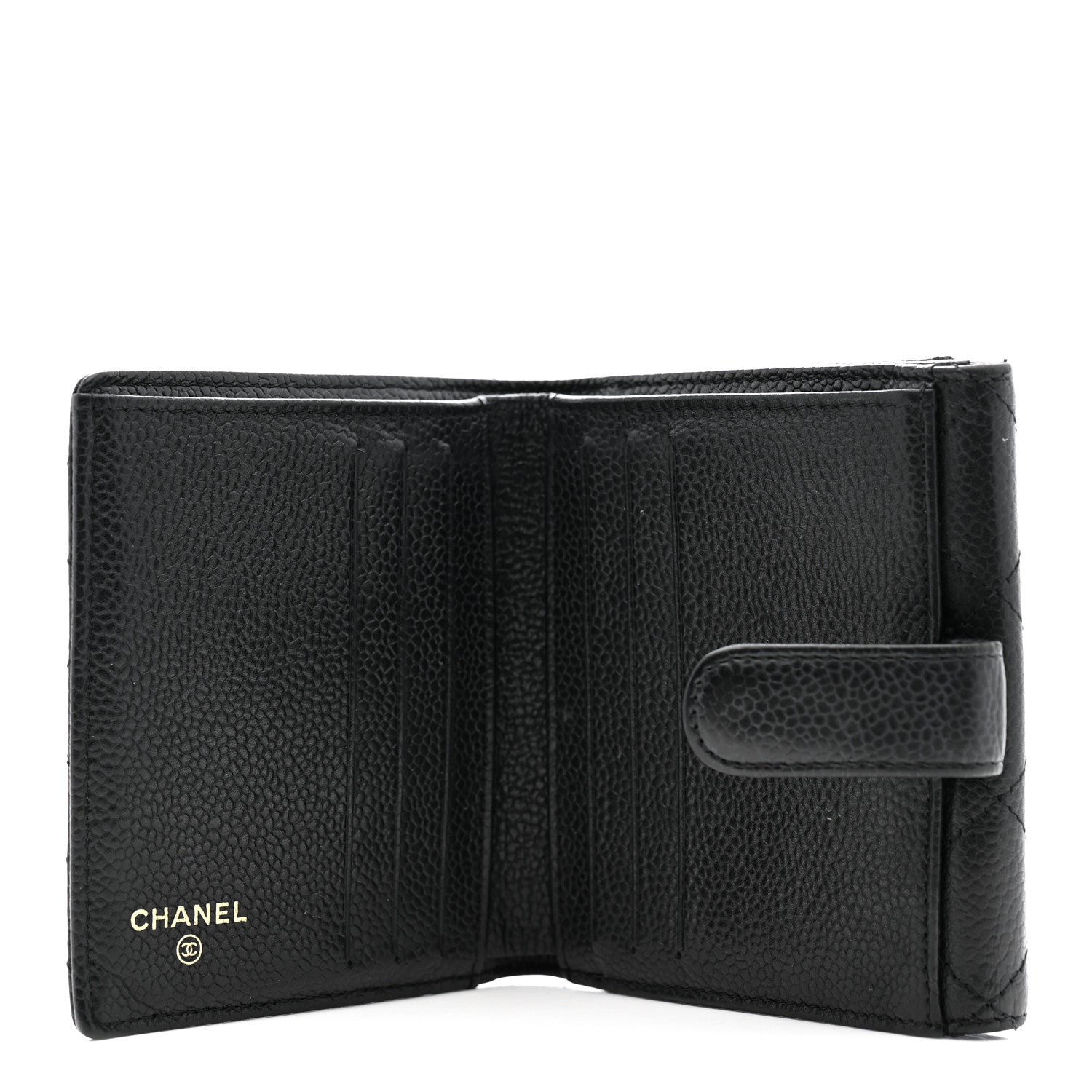 Chanel Caviar Quilted Compact French Flap Wallet Black 5 of 12
