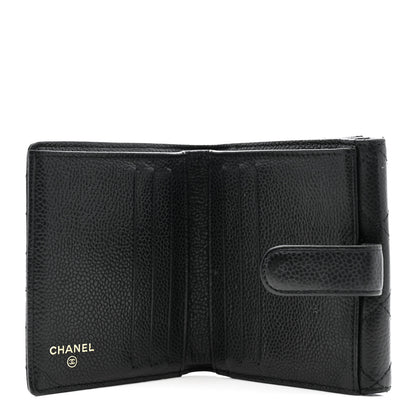 Chanel Caviar Quilted Compact French Flap Wallet Black 5 of 12