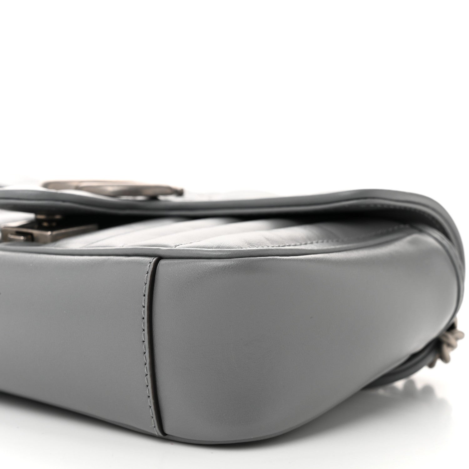 Gucci Calfskin Matelasse Aria Mini GG Marmont Shoulder Bag Deep Grey 10 of 10
