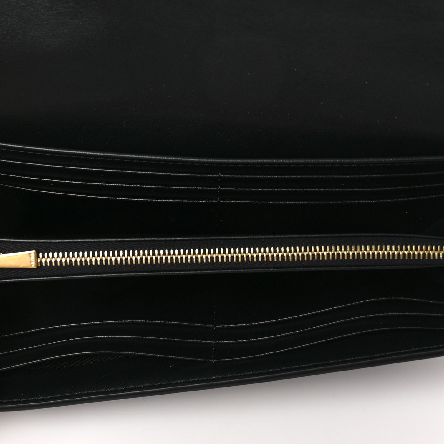 Shiny Smooth Lambskin Long Triomphe Wallet Black