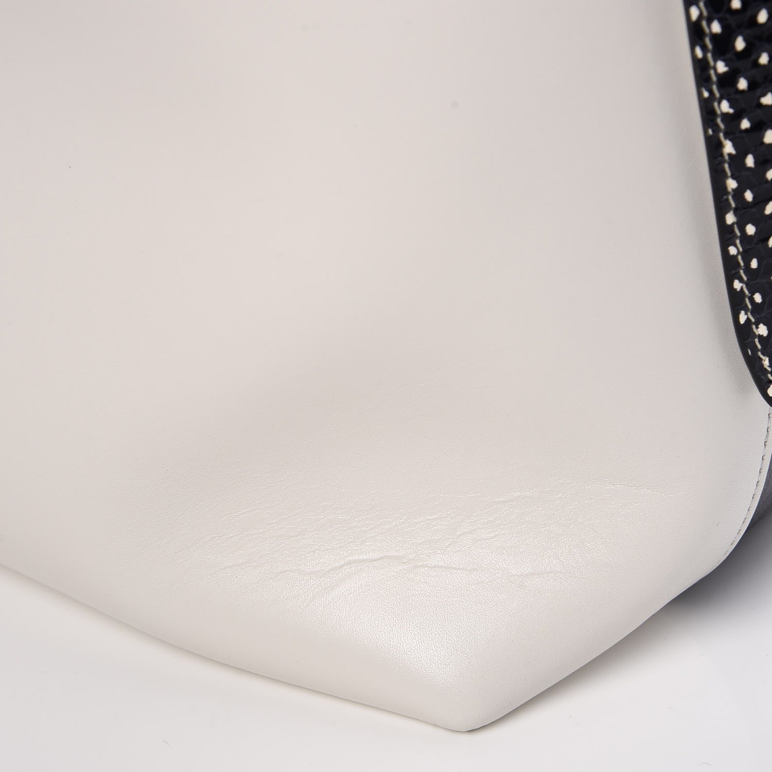 Celine Shiny Smooth Calfskin Small Twisted Cabas White Black 12 of 13