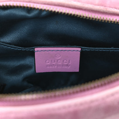 Gucci Velvet Matelasse Marquise Crystals GG Marmont Belt Bag 85 34 Malva 6 of 10