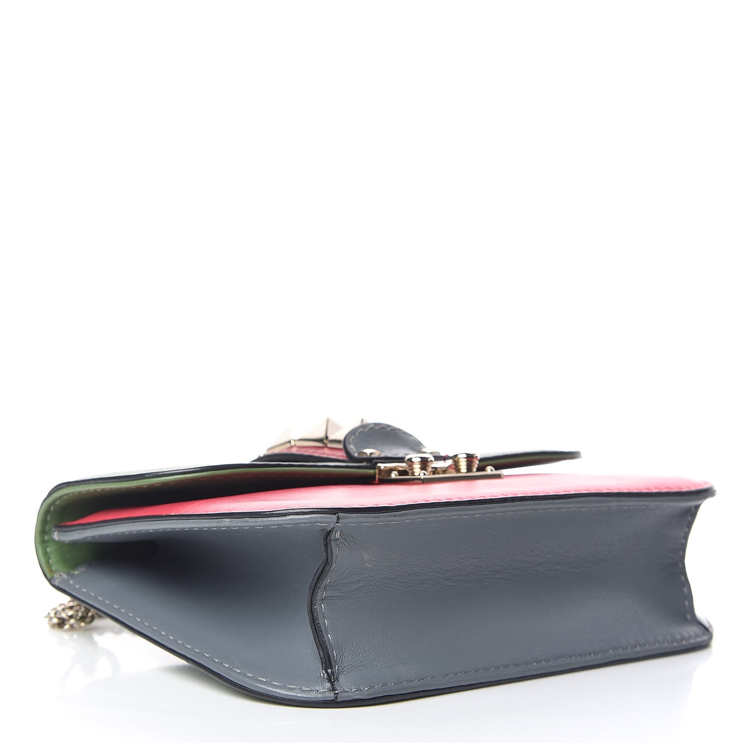 Valentino Garavani Vitello Small Glam Lock Rockstud Flap Green Deep Rose Grey Scarlet 5 of 12
