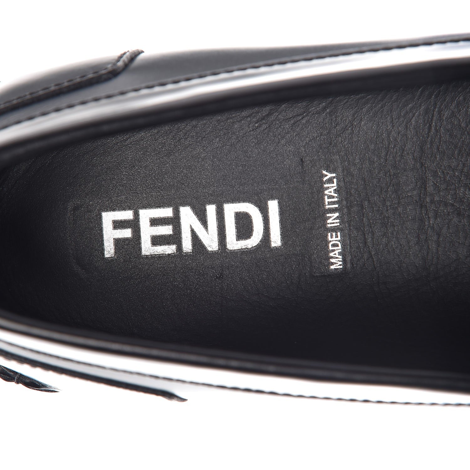 Fendi Vitello Spazzolato Moccasin Loafers 8 Black 8 of 12