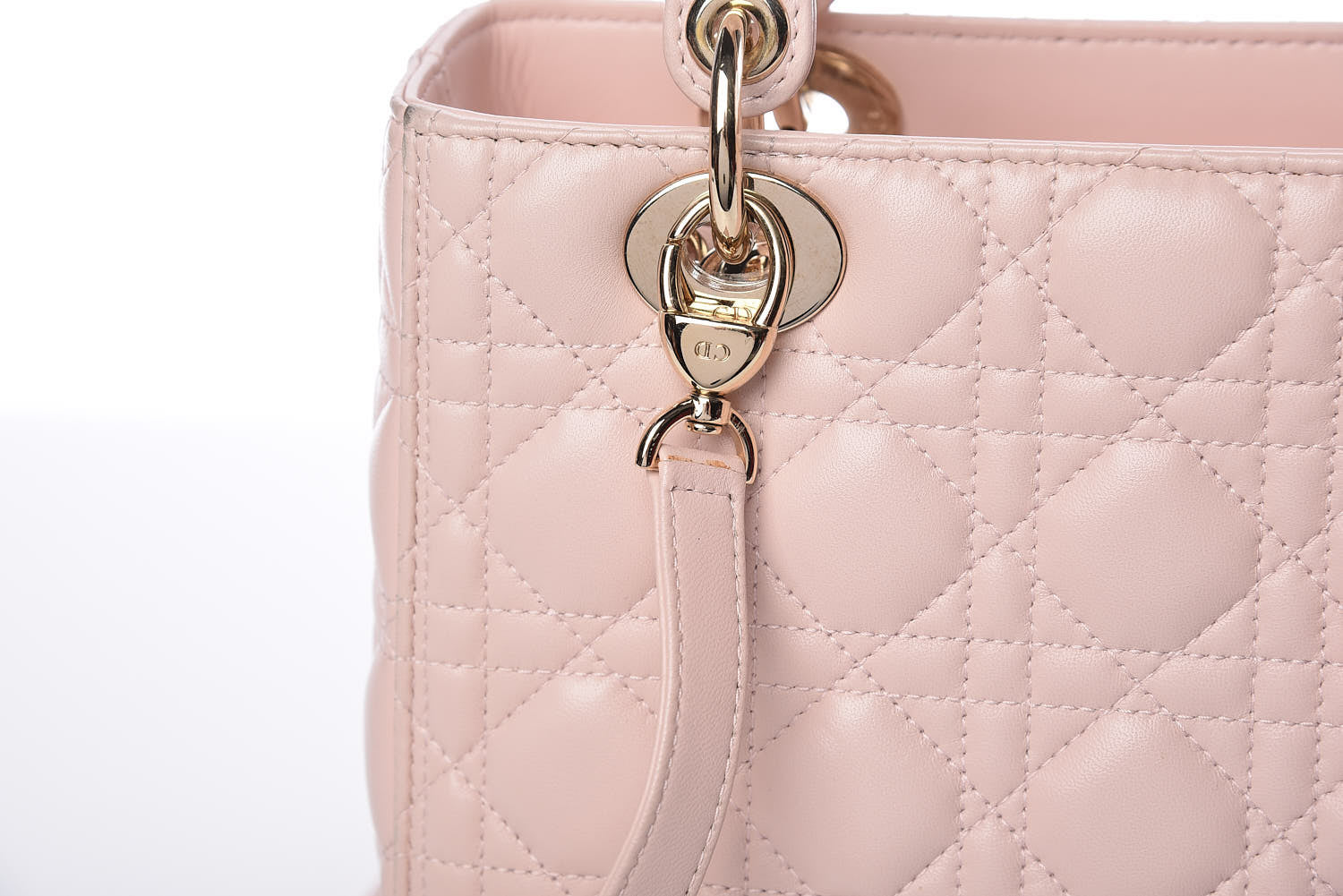 Christian Dior Lambskin Cannage Medium Lady Dior Light Pink 15 of 16