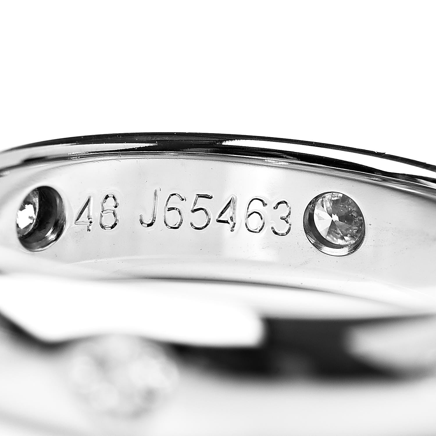 Cartier 18K White Gold 6 Diamond Stella Band Ring 48 4.5 5 of 5