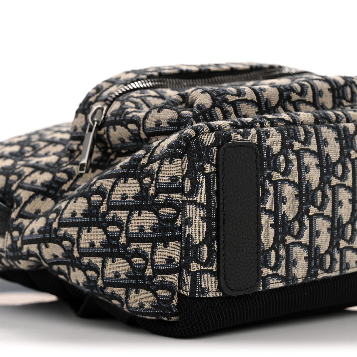 Oblique Calfskin Rider Kid's Backpack Beige Black