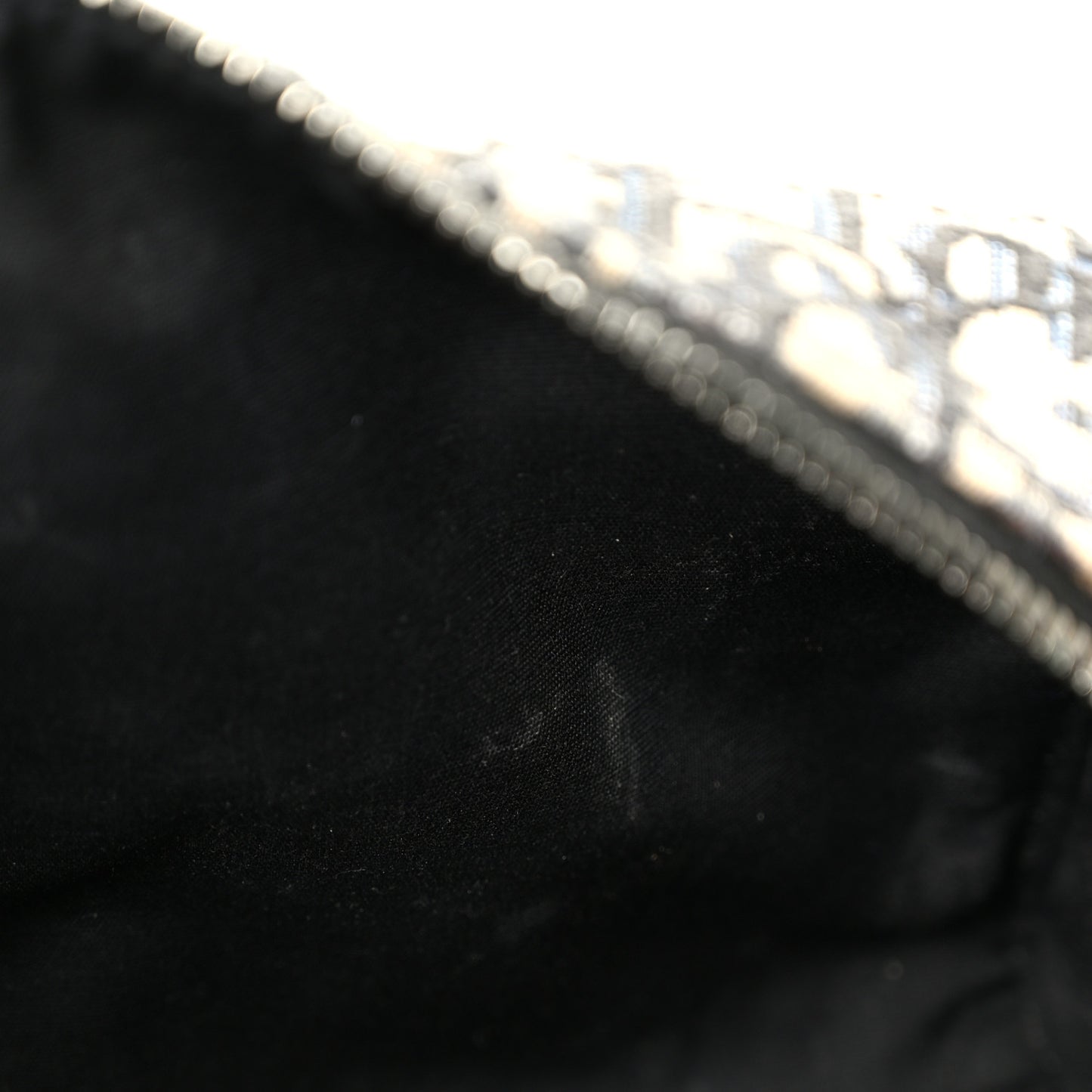 Oblique Jacquard Grained Calfskin Lingot Toiletry Case Blue Black