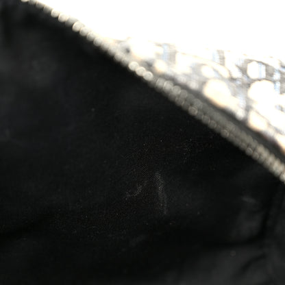 Christian Dior Oblique Jacquard Grained Calfskin Lingot Toiletry Case Blue Black 9 of 9