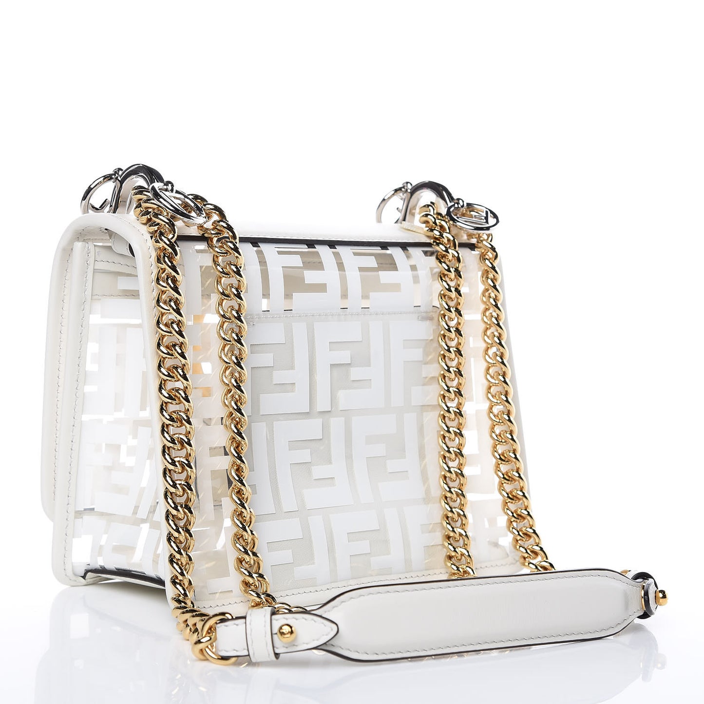 TPU FF Vitello Century F is Fendi Small Kan I Shoulder Bag White