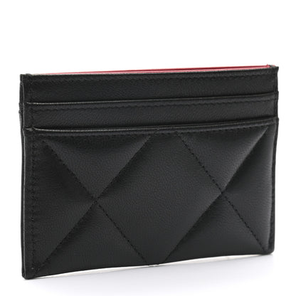 Chanel Shiny Goatskin Quilted Chanel 19 Card Holder Black 2 of 7