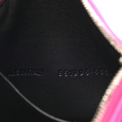 Balenciaga Metallic Goatskin Logo XS Ville Pouch Rose Fuchsia Black 7 of 7